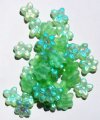 25 12x14mm Matte Light Green AB Two Hole Flower Beads